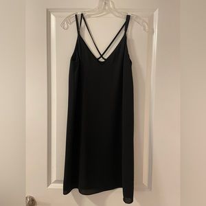 NWT Topshop‎ Strappy LBD black shift dress Size 4